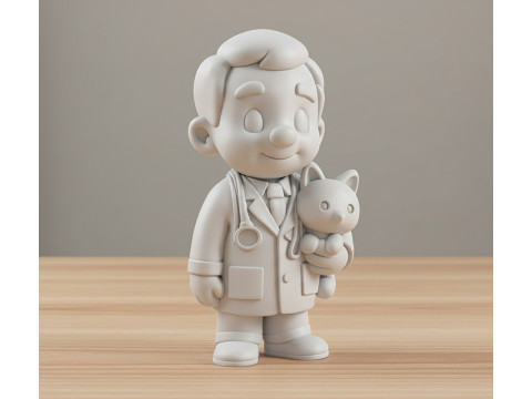 Cartoon Veterinarian 3D Printable 3D print model 3D 打印模型