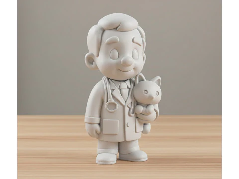 Cartoon Veterinarian 3D Printable 3D print model 3D Print Model