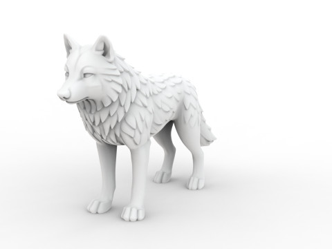 Wolf Sculpted 3D Printable 3D print model Model do druku 3D