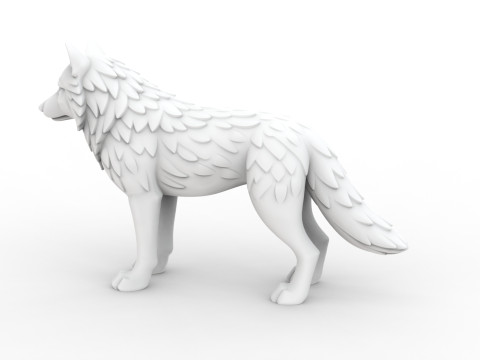 Wolf Sculpted 3D Printable 3D print model Model do druku 3D