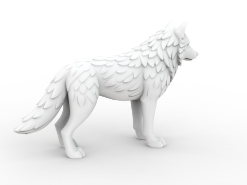 Wolf Sculpted 3D Printable 3D print model Model do druku 3D