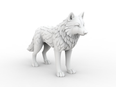 Wolf Sculpted 3D Printable 3D print model Model do druku 3D