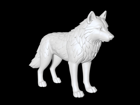 Wolf Sculpted 3D Printable 3D print model Model do druku 3D