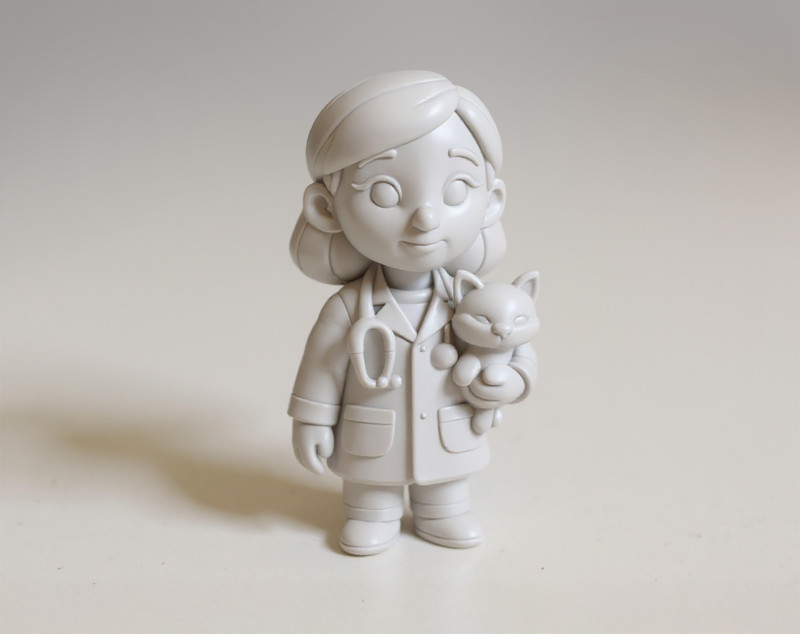 Cartoon Veterinarian 3D Printable 3D print model Modello di stampa 3D .c4d .max .obj .3ds .fbx .stl .blend 