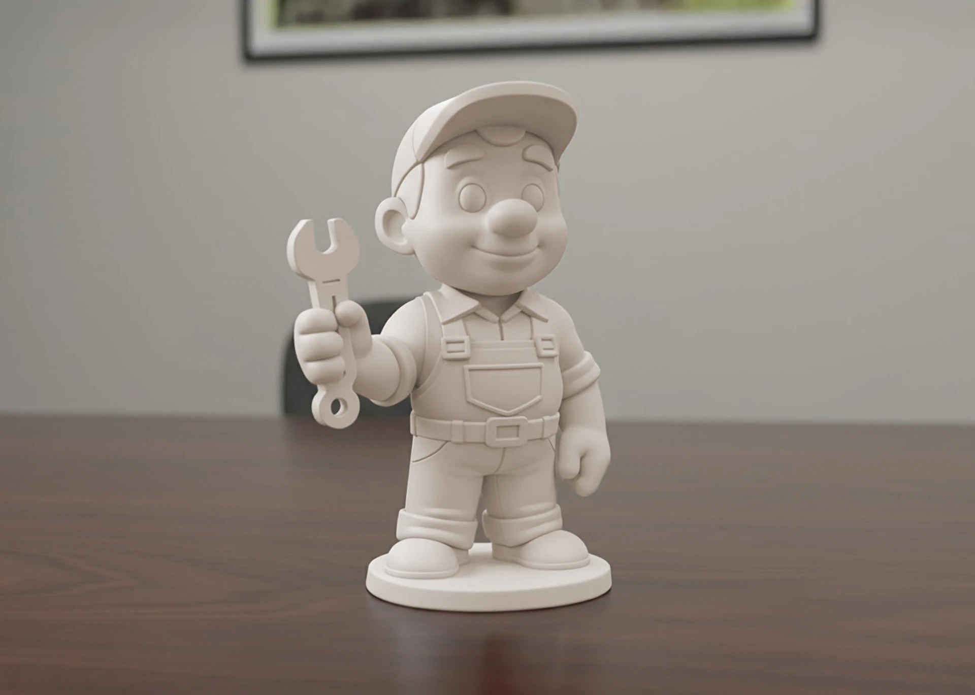Cartoon Mechanic 3D Printable 3D print model 3D Print Model .c4d .max .obj .3ds .fbx .stl .blend 