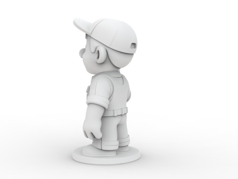 Cartoon Mechanic 3D Printable 3D print model Modelo de Impressão 3D