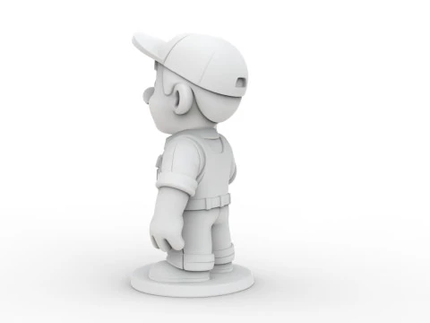 Cartoon Mechanic 3D Printable 3D print model 3D Print Model
