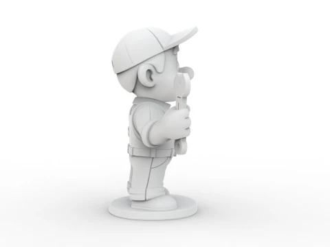 Cartoon Mechanic 3D Printable 3D print model 3D Print Model