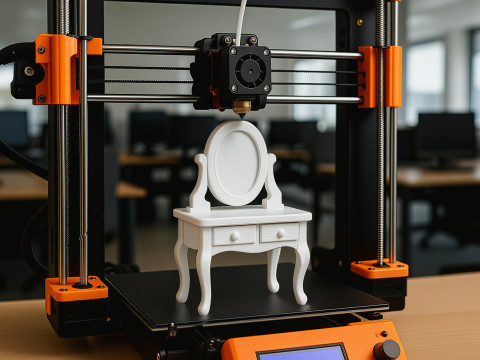 Cartoon Vanity Table 3D Printable 3D print model 3D प्रिंट मॉडल