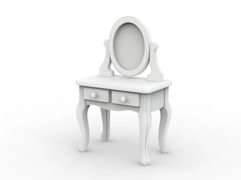Cartoon Vanity Table 3D Printable 3D print model 3D Print Model