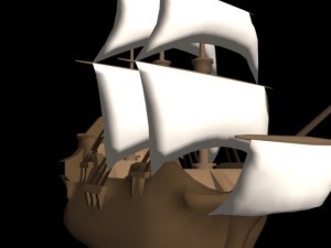 medieval ship galleon for games Model 3D
