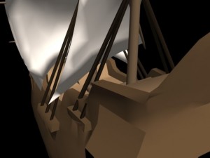 medieval ship galleon for games 3D Model