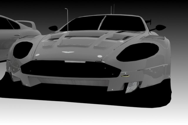 pack of four cars bugatti db9 and racing cars 3D Model .c4d .max .obj .3ds .fbx .stl .blend 