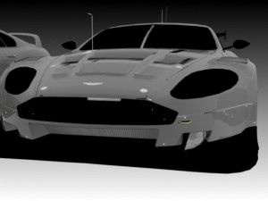 pack of four cars bugatti db9 and racing cars Model 3D