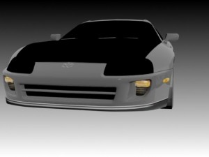 pack of four cars bugatti db9 and racing cars 3D Model