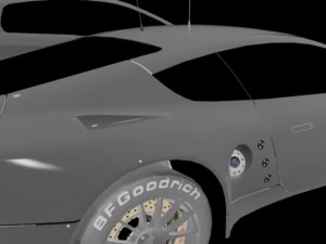 pack of four cars bugatti db9 and racing cars 3D Model