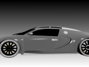 pack of four cars bugatti db9 and racing cars 3D Model