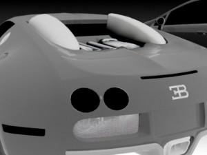 pack of four cars bugatti db9 and racing cars 3D Model