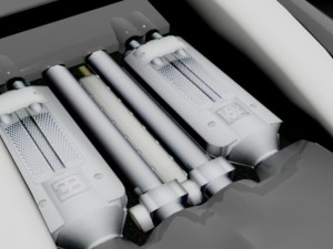 pack of four cars bugatti db9 and racing cars 3D Model
