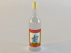 bottle of vodka stolichnaya Modelo 3D