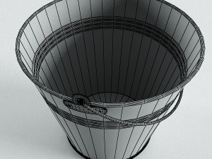 green metal bucket 3D Модель