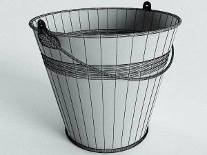 green metal bucket 3D Model