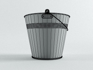 green metal bucket 3D Модель