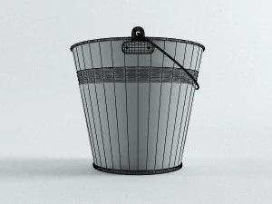 green metal bucket 3D Model