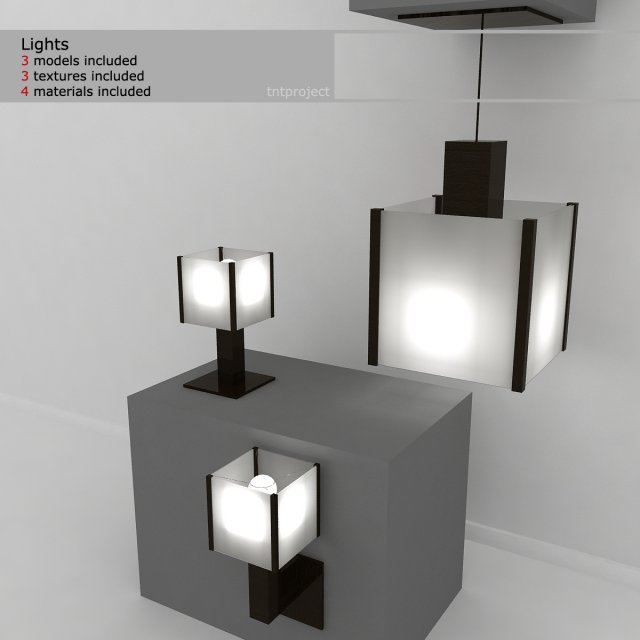 3 lamps Modello 3D .c4d .max .obj .3ds .fbx .stl .blend 