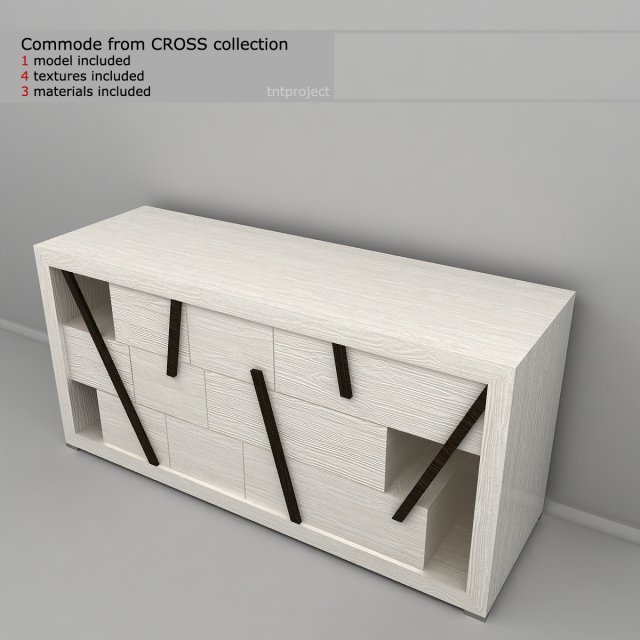 commode cross Modèle 3D .c4d .max .obj .3ds .fbx .stl .blend 