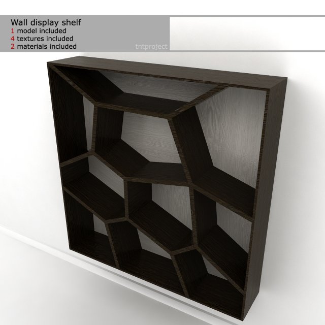 wall display shelf 3D Model .c4d .max .obj .3ds .fbx .stl .blend