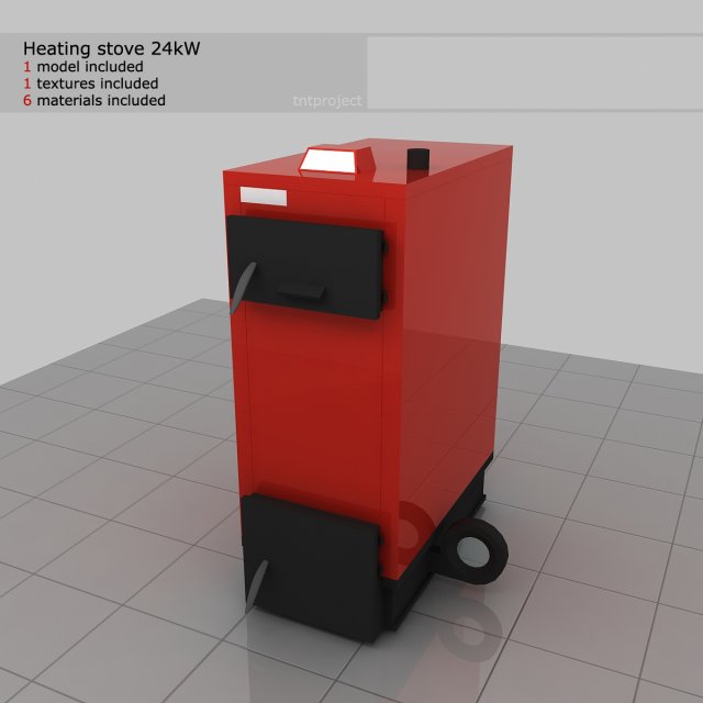 heating stove 24kw 3D Model .c4d .max .obj .3ds .fbx .stl .blend