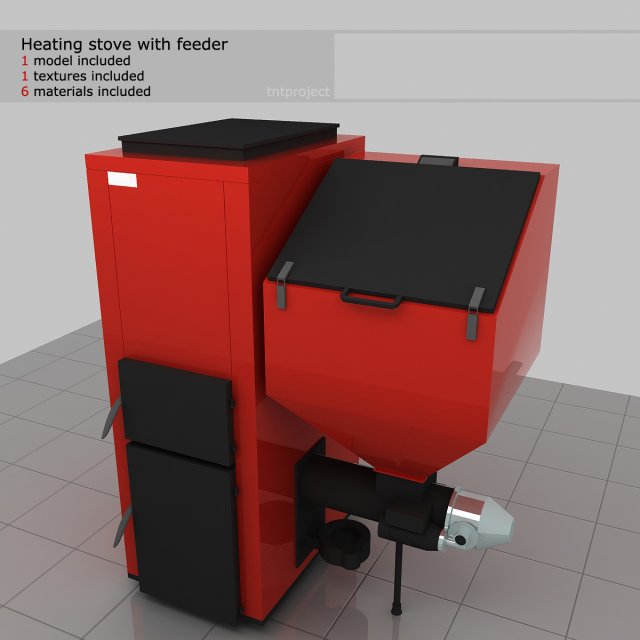 heating stove 25kw 3D 모델 .c4d .max .obj .3ds .fbx .stl .blend 