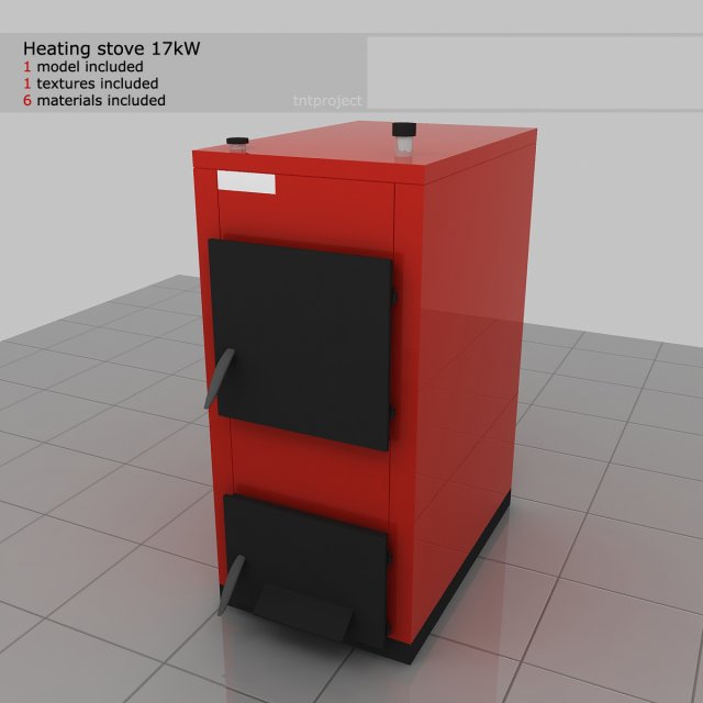 heating stove 17kw Modèle 3D .c4d .max .obj .3ds .fbx .stl .blend 