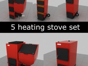 5 heating stove set Modèle 3D