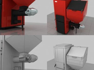 5 heating stove set 3D Model