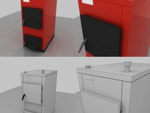 5 heating stove set 3D Model