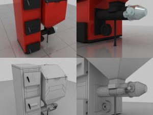 5 heating stove set 3D Модель