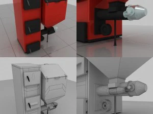5 heating stove set 3D Model