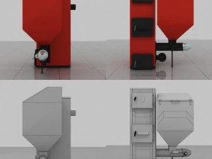 5 heating stove set 3D Model