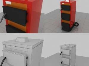 5 heating stove set 3D Model