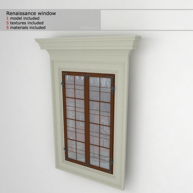 renaissance window 3D Model .c4d .max .obj .3ds .fbx .stl .blend
