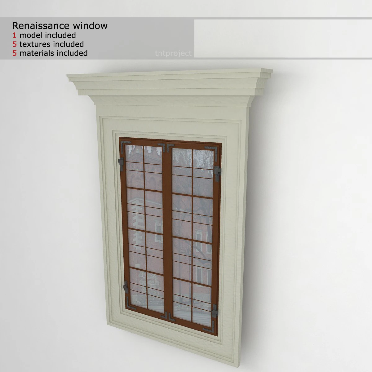 renaissance window 3D Model .c4d .max .obj .3ds .fbx .stl .blend 