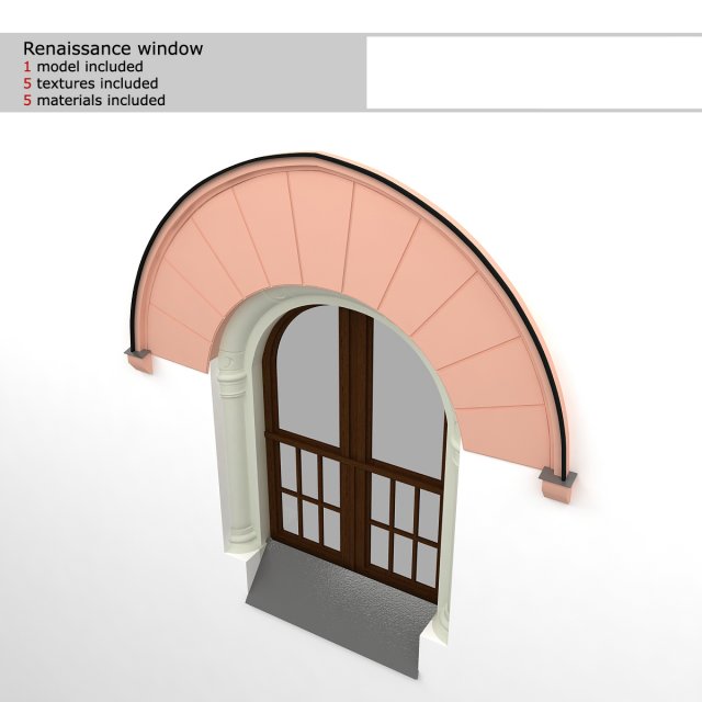 renaissance window Model 3D .c4d .max .obj .3ds .fbx .stl .blend 
