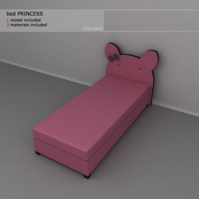 children bed princessa Modèle 3D .c4d .max .obj .3ds .fbx .stl .blend 