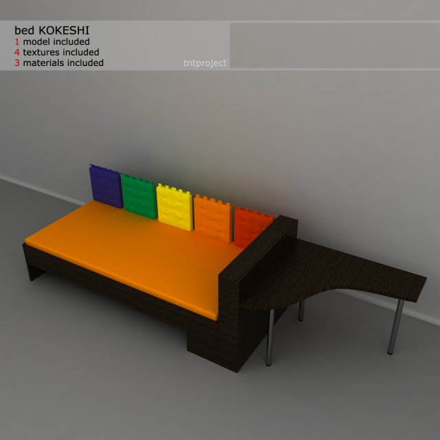 bed kokeshi Modèle 3D .c4d .max .obj .3ds .fbx .stl .blend 