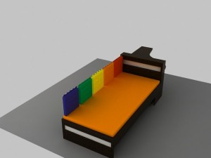 bed kokeshi Modèle 3D