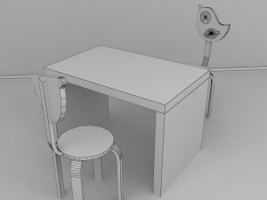kids table chairs 3D Model
