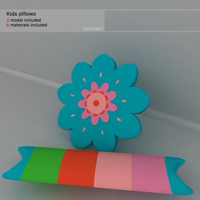 kids pillows 3D 모델 .c4d .max .obj .3ds .fbx .stl .blend 
