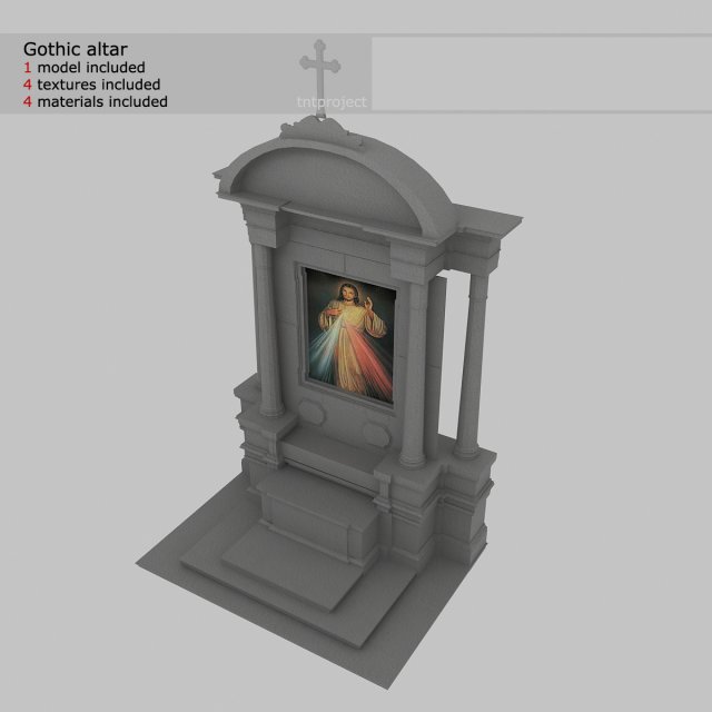 church altar 3D Модель .c4d .max .obj .3ds .fbx .stl .blend 